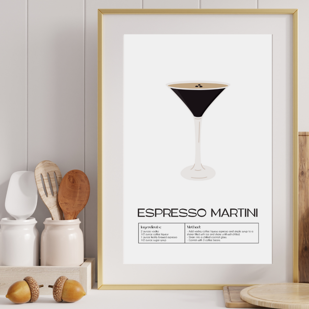 Framed espresso martini print